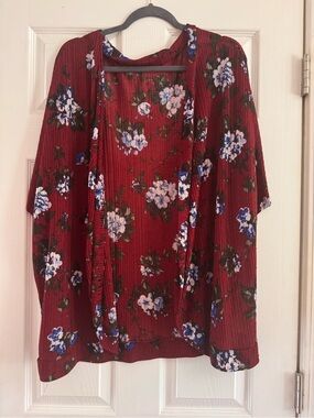 Floral Kimono Women's - Burgundy